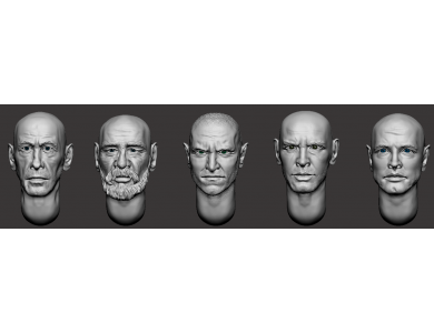 ARM356141 Bald heads (set 30)