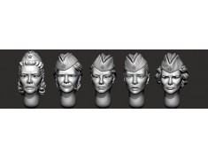 ARM356146 Women's heads in garrison caps (WWII)