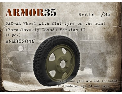 ARM35304N GAZ-AA Wheel with flat tyre (on the rim) (Yaroslavskiy Zavod). Version II (1 pc.)