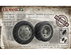 ARM35385 Studebaker , set of wheels "OMAHA Military" after 1945 (10 pieces + 1 spare)