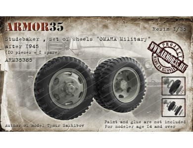 ARM35385 Studebaker , set of wheels "OMAHA Military" after 1945 (10 pieces + 1 spare)